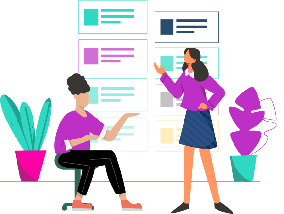 Two teens completing TeenVoice surveys.